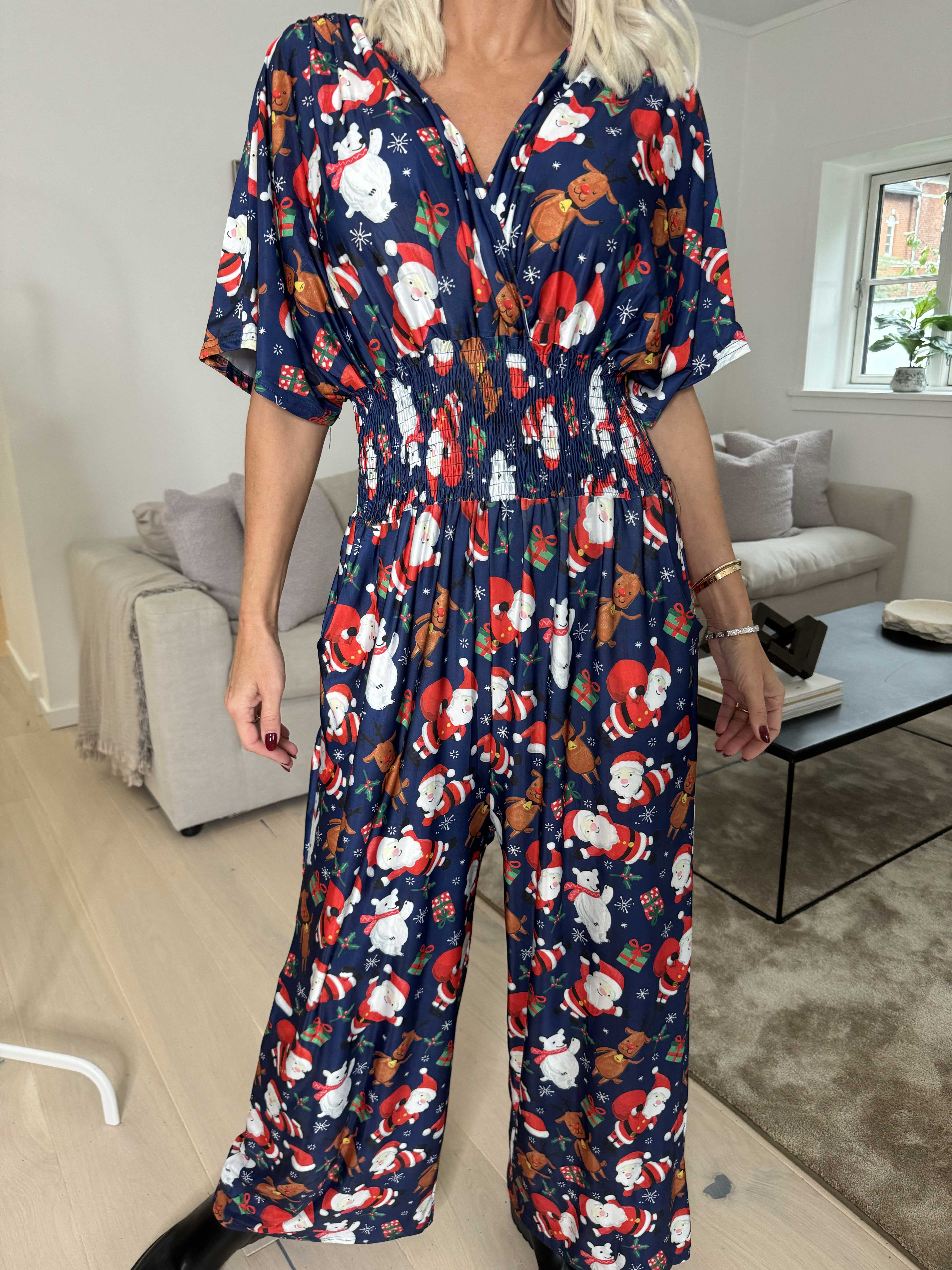 Pams Christmas Jumpsuit - Jumpsuit med resår och julmotiv